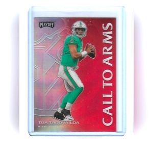 Tua Tagovailoa 2020 Panini Playoff Red Call to Arms Rookie NFL Football Card